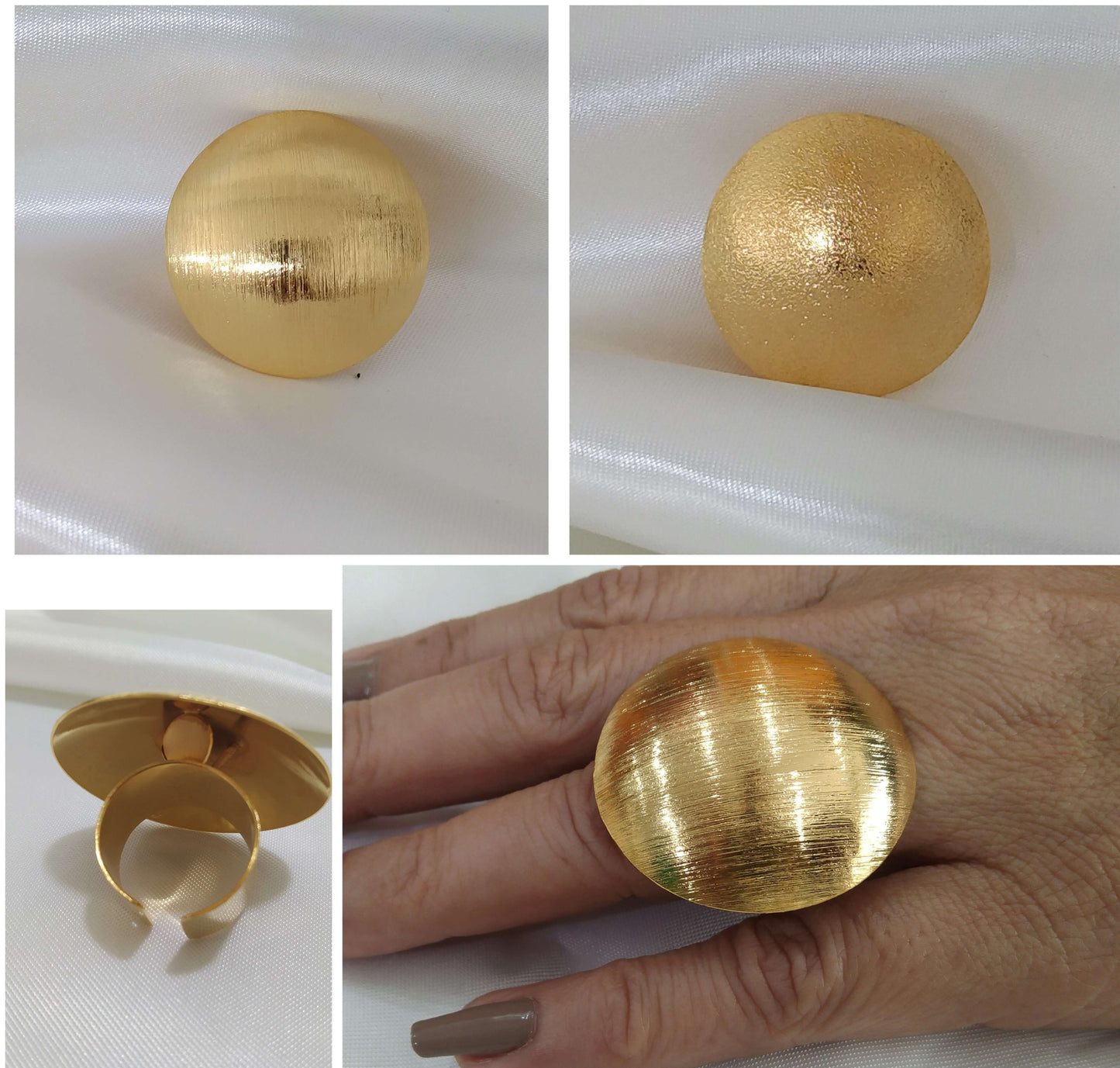 Ladies ring in bronze with 24k gold plating