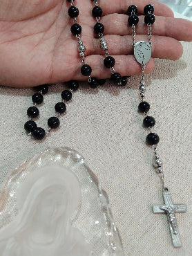 Rosario para Caballero: Piezas Únicas en Acero con Piedras Naturales