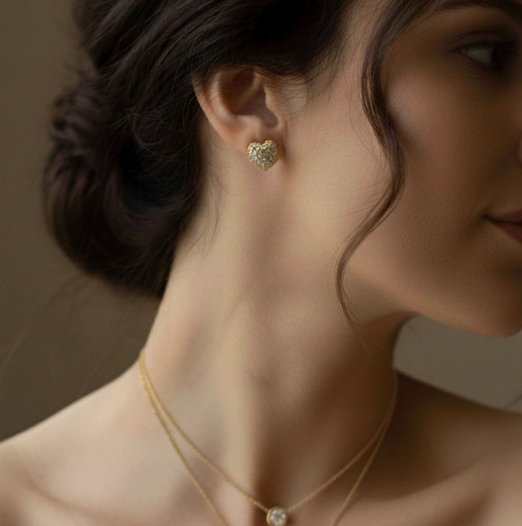 Aretes Rodinados en Forma de Corazón