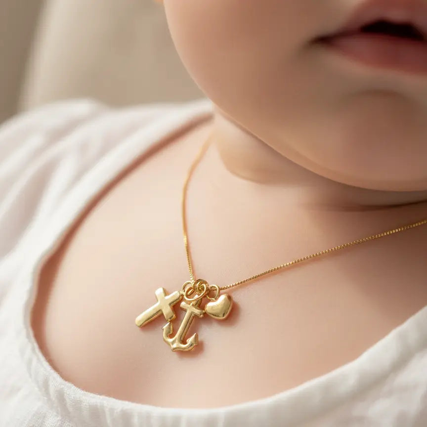 cadena para bebé tres gracias bautizo