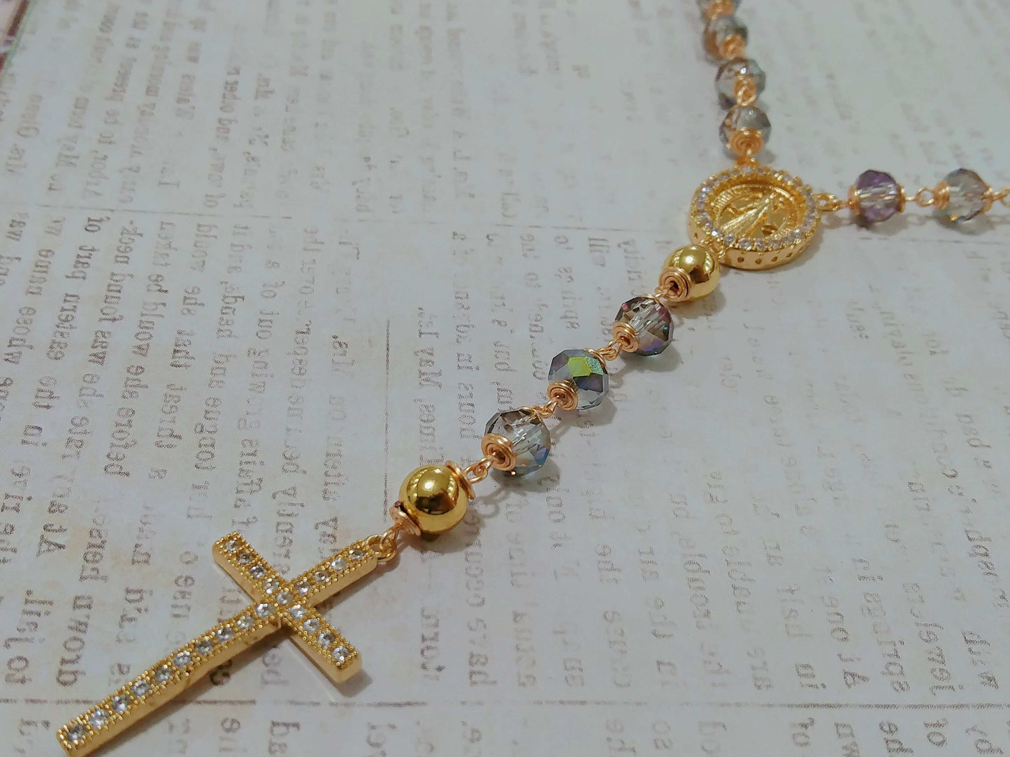 Crystal Rosaries with the Virgin of Guadalupe