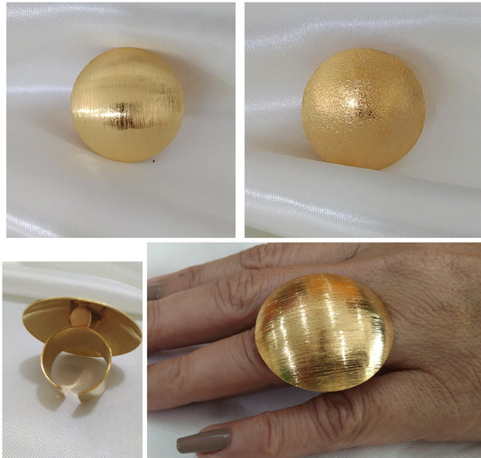Bronze ring with gold bath 24