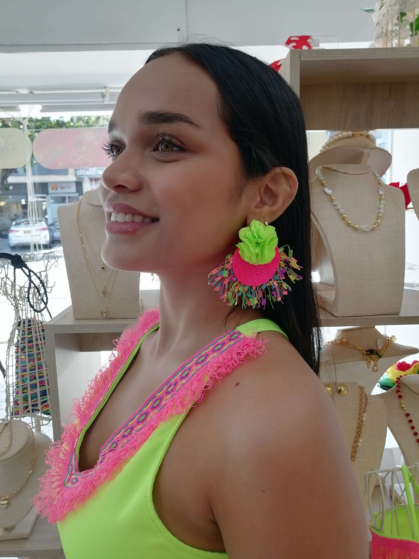 Aretes Artesanales de Carnaval - Fantasia