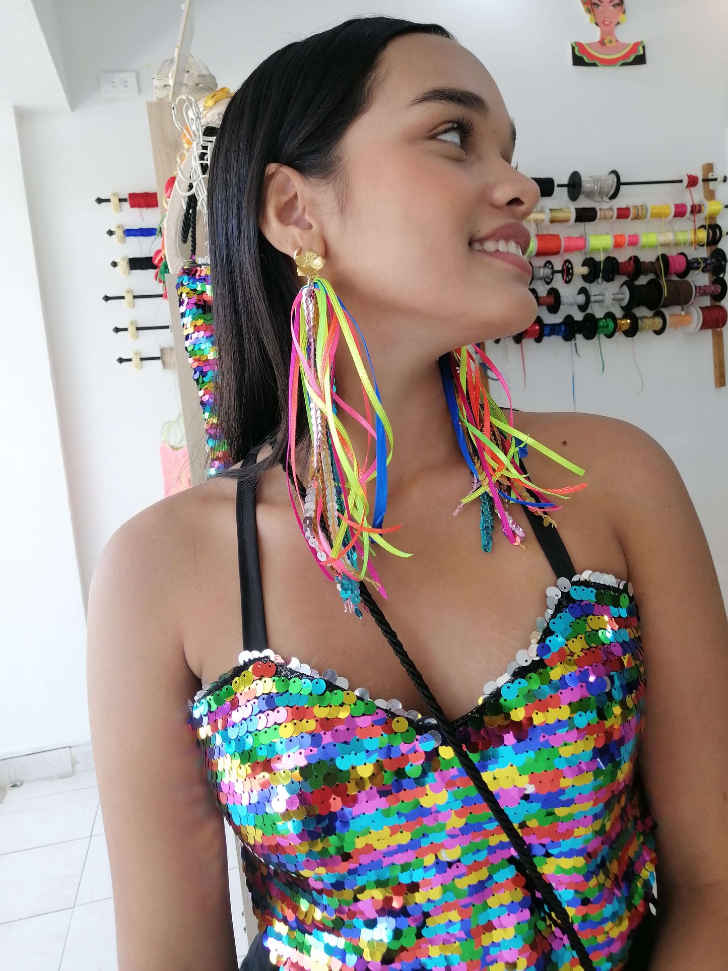 Aretes Artesanales de Carnaval - Fantasia