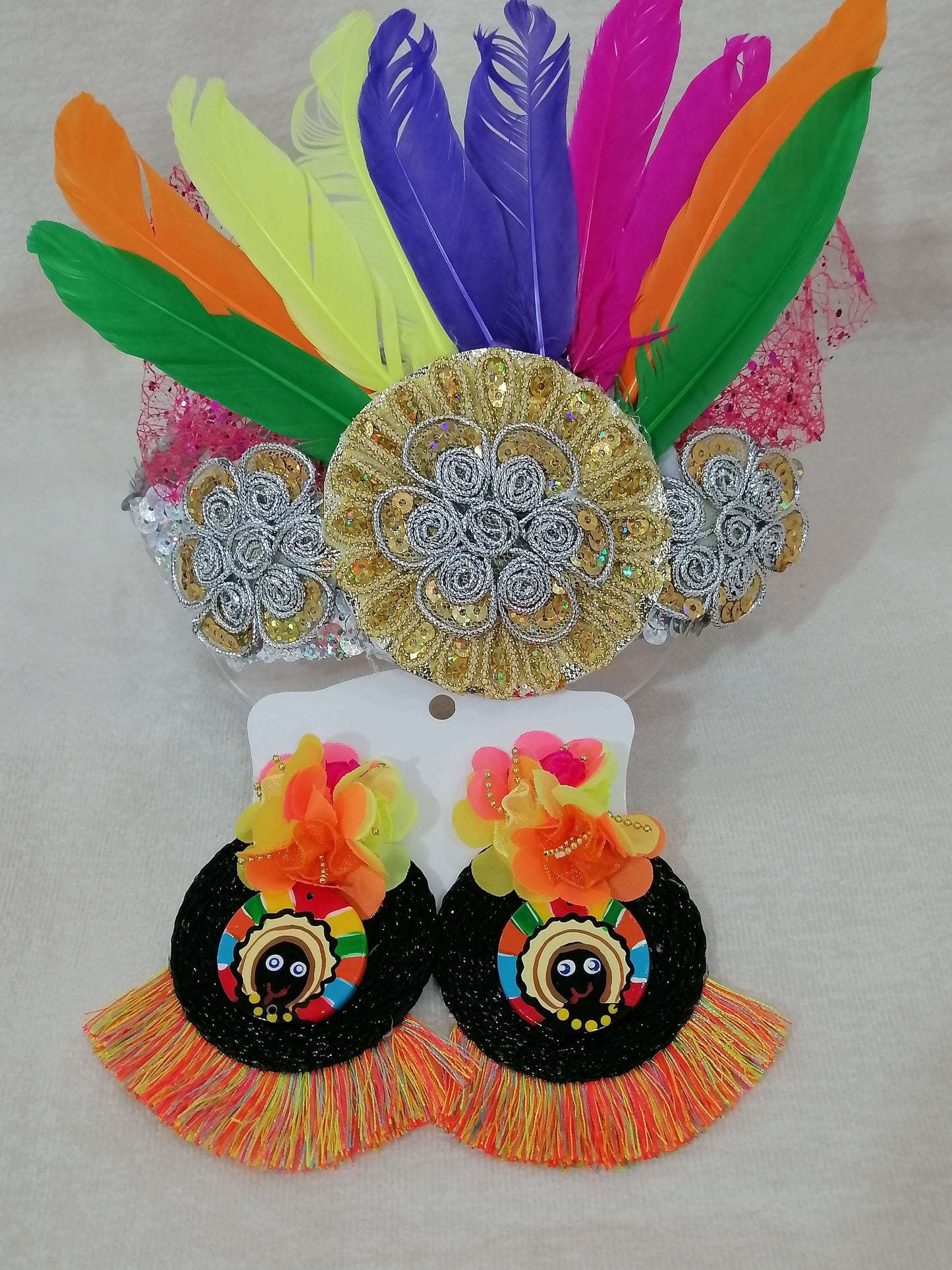 Aretes Artesanales de Carnaval - Temático