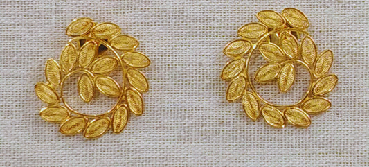 Boucles d'oreilles spirale filigrane en bronze plaqué or 24 carats