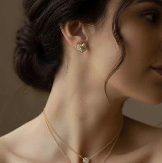 Aretes Rodinados en Forma de Corazón