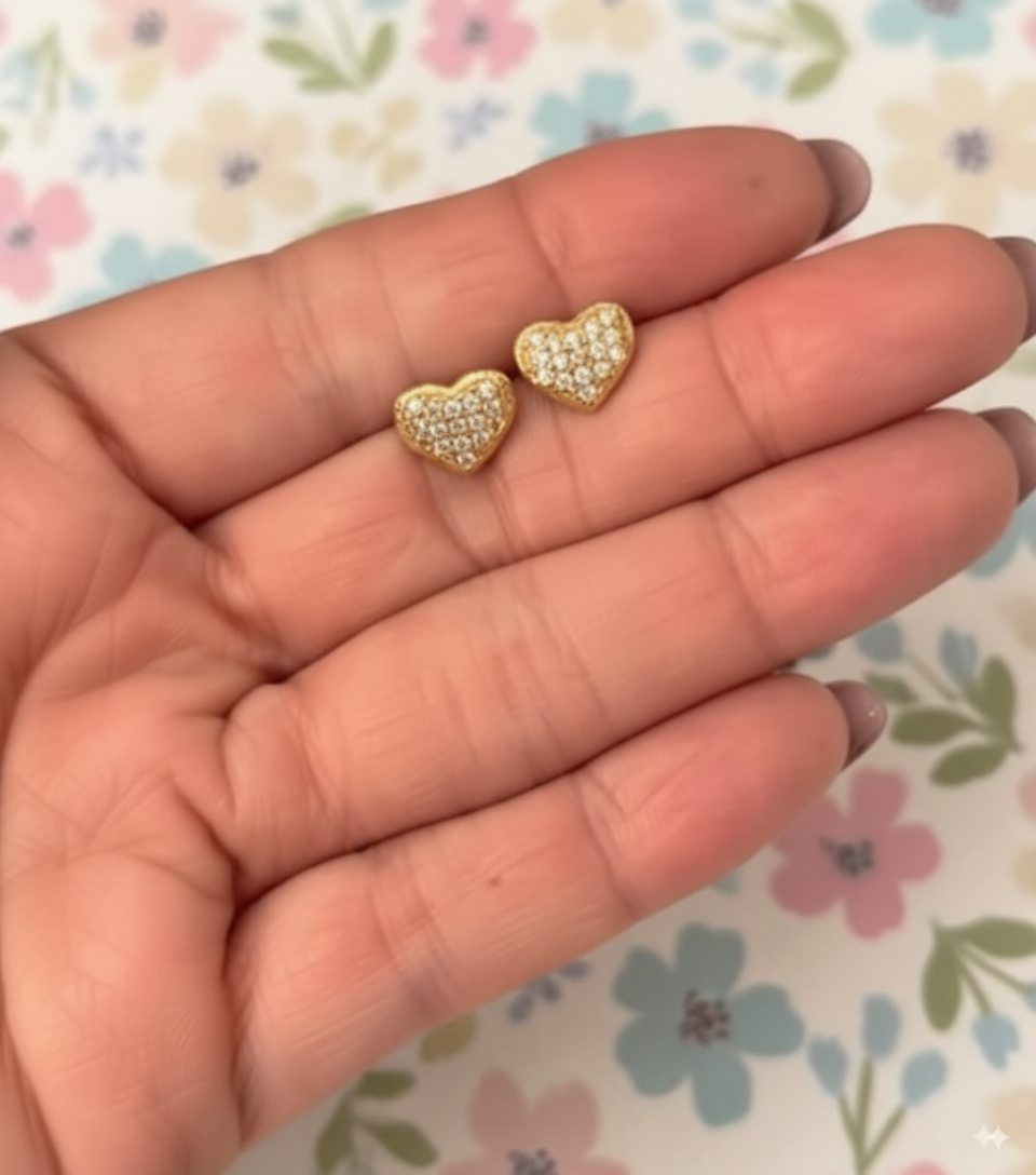 Aretes Rodinados en Forma de Corazón