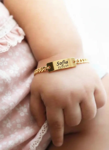 Pulsera para bebé grabada bautizo